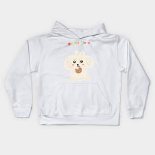 Cute Dog Eating Cookie Kids Hoodie